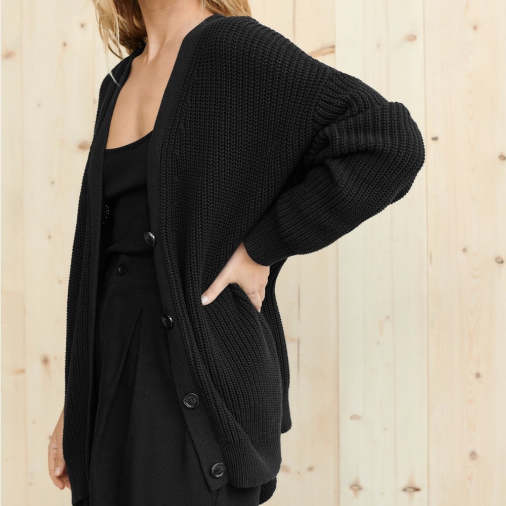 Jenni kayne cotton cocoon cardigan black